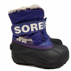 Sorel toddler Snow Commander Kids Snow Boot black and blue US 6